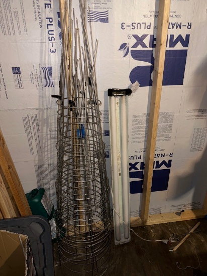 B- Tomato Cages and Fluorescent Light