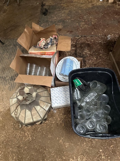 BG- Glassware, Chandelier and Canning Jars
