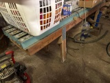 FG- Wheeled Roller Conveyer Attached To Wood Table