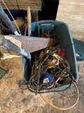 HG- Tote Full of Assorted Saws and Other Items