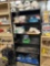 Metal Shelf and Contents of Top (3) Shelves