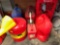 (4) Gas Cans, (1) Safety Can, and (2) Milk Crates