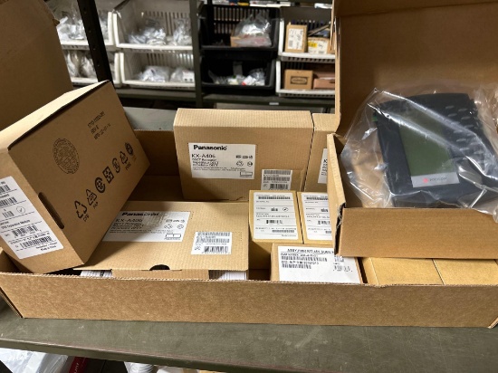 (1) Box of Assorted Polycom / Panasonic Accessories