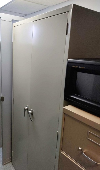 O- 2 Door Metal Cabinet and Contents