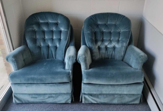 O- (2) Swivel Rocking Chairs