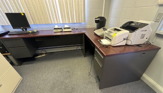 O- L-Shaped Metal Desk