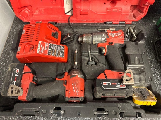 O- Milwaukee M18 Red Lithium XC 5.0 Drill and Impact Drill