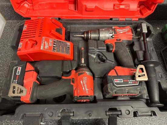O- Milwaukee M18 Red Lithium XC 5.0 Drill and Impact Drill
