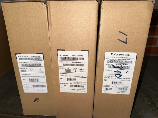 (3) Polycom VVX410 Desktop Phones