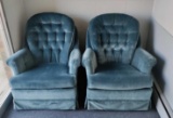 O- (2) Swivel Rocking Chairs