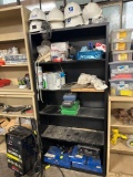 Metal Shelf and Contents of Top (3) Shelves