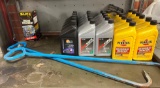 (2) Hooks, Assorted Oil, and Transmission Fluid