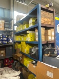 Blue and Red Steel Shelving Unit
