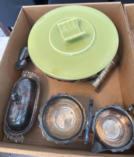 K- Serving Dish and Assorted Silver Plate Items