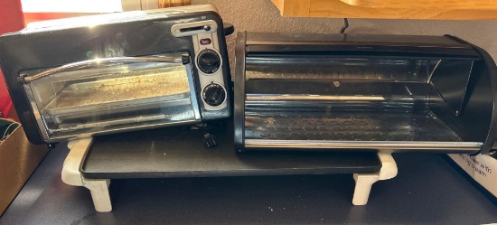 K- Hamilton Beach Toaster Oven, BreadBox, and Griddle