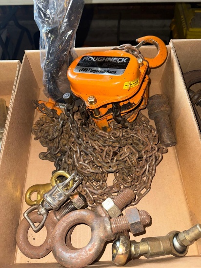 G- Roughneck 1/2 Ton Hoist, Chains, and Eye Bolts