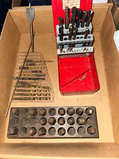 G- Box of Steel Stamp Set and Drill Bits