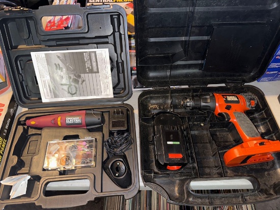 G- Black and Decker Drill and Chicago Electric Rotary Tool Kit