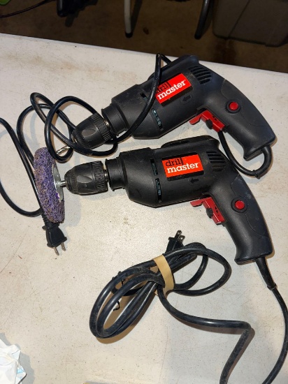 G- (2) Drill Master Variable Speed Reversible Drills 3/8"