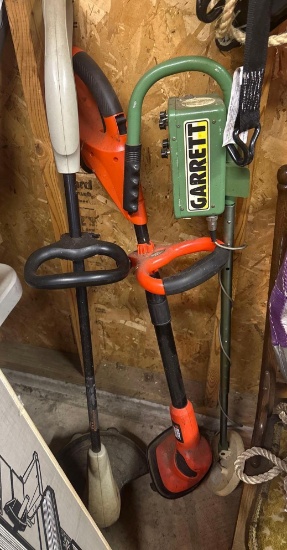 G- Garrett Metal Detector, Craftsman Weed Whip, and Black and Decker Weed Whip