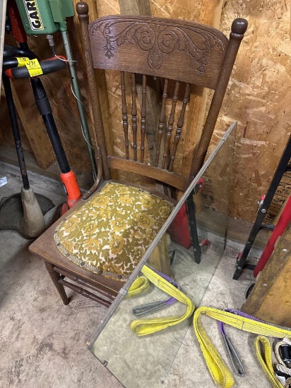 G- Antique Chair and Mirror