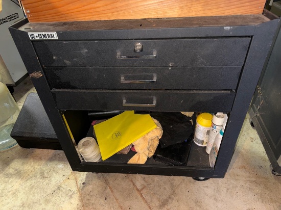 G- US General Rolling Tool Cart and Contents