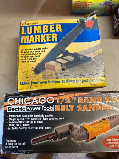 G- Lumber Marker and Chicago 1/2" Band File Belt Sander