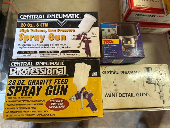G- (2) Spray Guns, Mini Detail Gun, and Emergency Stove