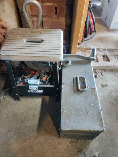 G1- Iron Horse Stool, Clamps, and Tool Box