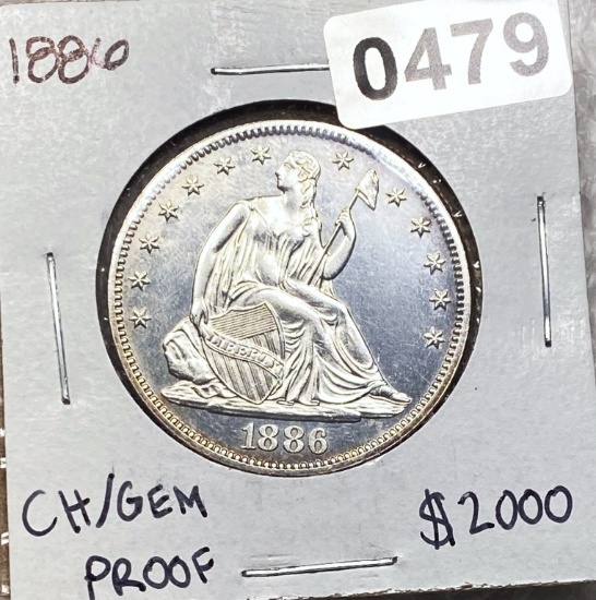 1886 Seated Liberty Half Dollar GEM PROOF