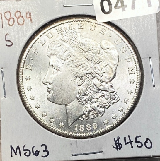 1889-S Morgan Silver Dollar NEAR GEM BU