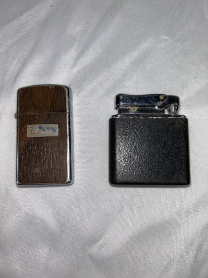 Vintage "wooden" Zippo & vintage Colibri lighter