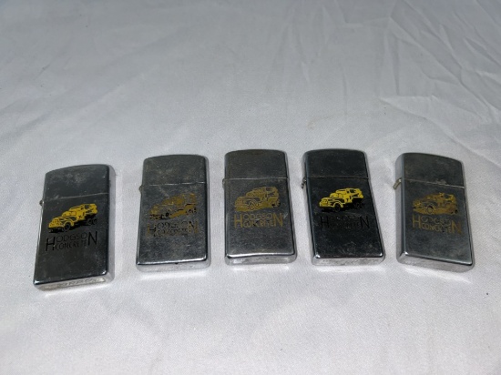 5 vintage zippo lighters, Hodgson Concrete stamped