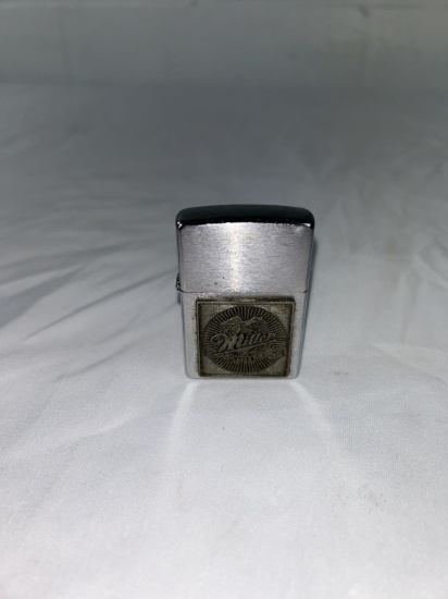 Vintage Zippo lighter, Miller beer patch
