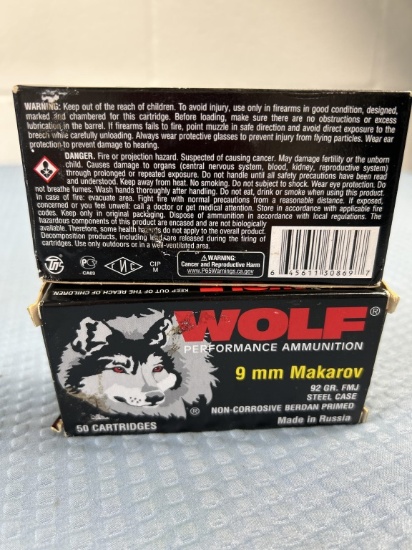 90 rounds of Wolf 9 mm Makarov ammo