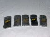 5 vintage zippo lighters, Hodgson Concrete stamped