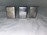 3 vintage zippo lighters