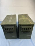 2 military ammo boxes