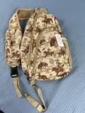 New, cowboy print sling bag with zipper pocket o
