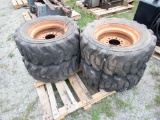 4 Skid Steer Tires and Rims