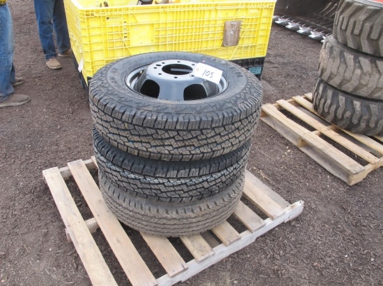 (3) Unused 17 Inch Dodge Spare Tires & Rims