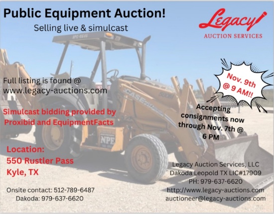 November 2024 Live Onsite Equipment Auction