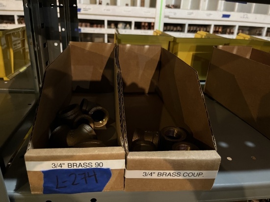 Qty of 3/4" Brass 90's & Coups