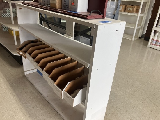44" x 9-1/2" x 34" White Wooden Shelf