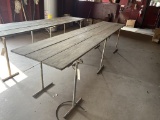 Wooden Table Top w/ 3 Saw Horses