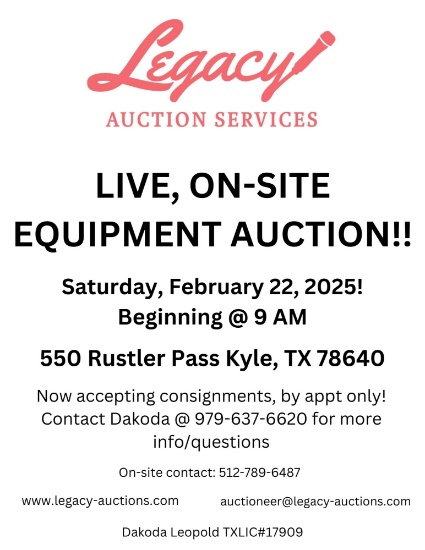 February 2025 Live On-site Equipment Auction