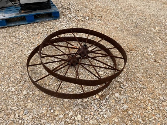 2 pc Decorative Metal Wheels