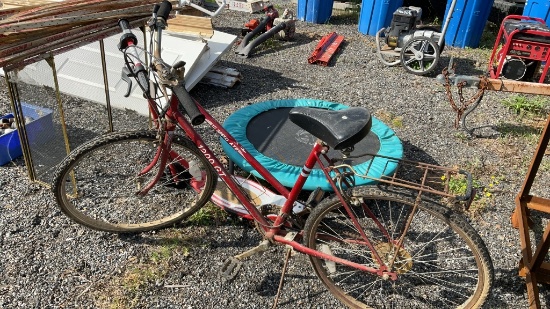 Bicycle, scooter, trampoline