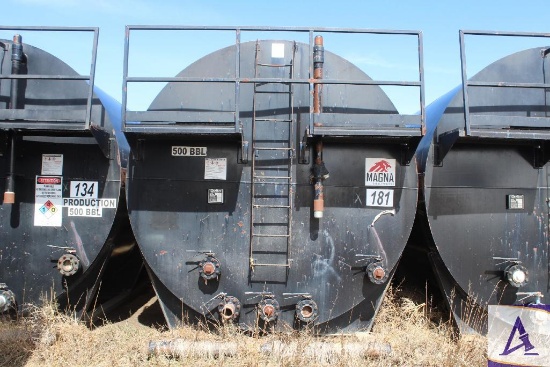 500-BBL Round Frac Tank, Skidded