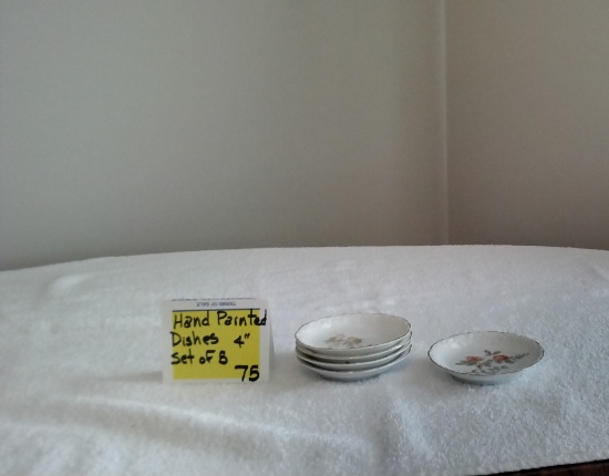 HAND PAINTED DISHES 4" SET OF 5